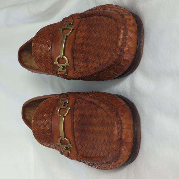 Bruno Magli Kingston Brown Woven Leather Horsebit Loafers Made in Italy Size 9 - Picture 4 of 12